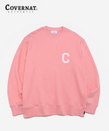 C LOGO CREWNECK CORAL RED