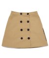Double buttoned wrap mini skirt-beige