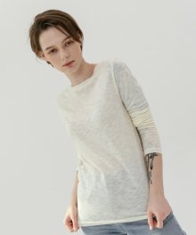 sleeve T-shirts cream