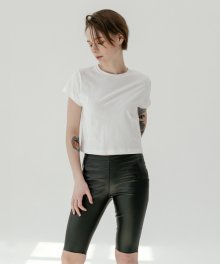 span leather short pants