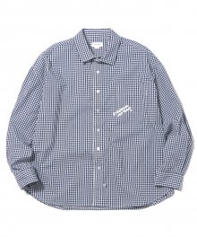 DIA-Logo Gingham Check Shirt Navy