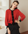 heart button cardigan_red