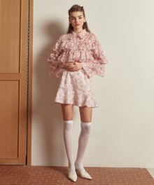 flower frill skirt_pink