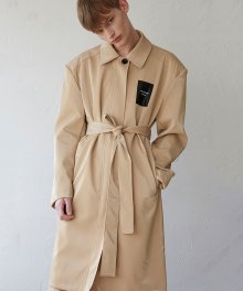 Enamel Leather Patch Coat (beige)