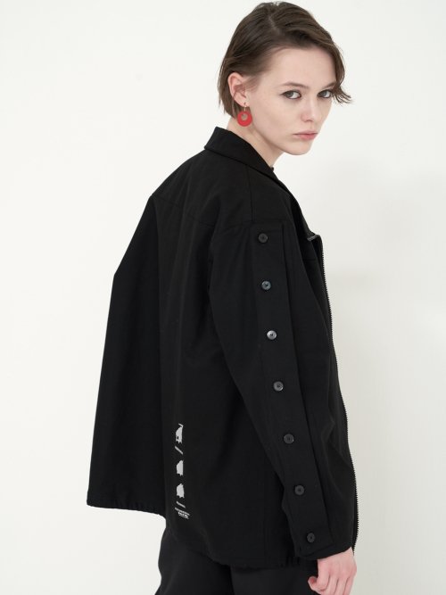 미미카위(mimicawe) BUTTON DETAIL ZIP UP 점퍼/블랙