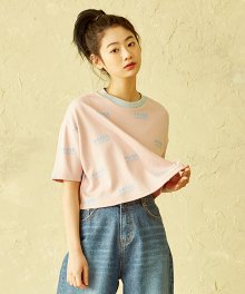 19 NVLD 크롭 티셔츠 [핑크/네이비]