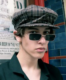 [unisex]CLASSIC CHECK BROWN NEWSBOY CAP