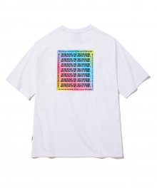 COLOR LOGO PRINT OVER FIT T-SHIRTS (WHITE) [GTS008H23WH]
