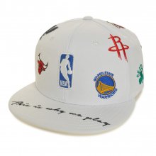 NBA 멀티 팀로고 HYFLAT CAP  WHITE