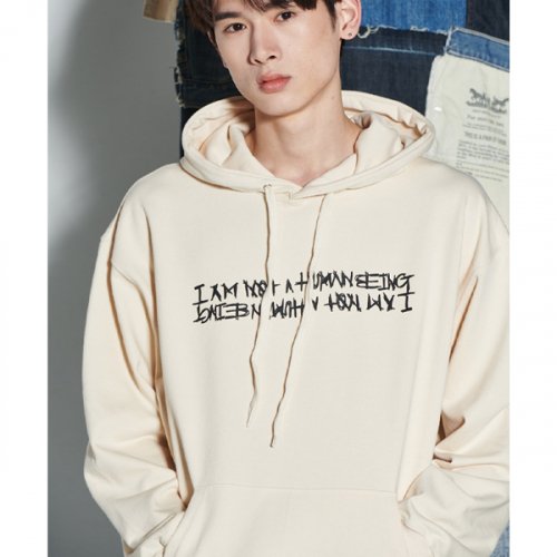 아임낫어휴먼비잉(I AM NOT A HUMAN BEING) Basic Logo Hoodie - Black - 사이즈 & 후기 | 무신사