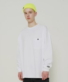 T39S BUTTON POCKET LONG SLEEVE TEE (WHITE)