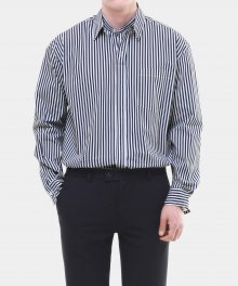 M#1719 painting layered shirt (stripe)