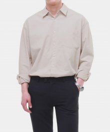 M#1717 wide cuffs shirt (beige)