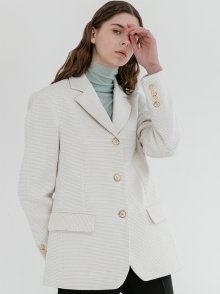 TWEED SINGLE JACKET_IVORY