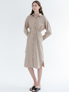 ONE POCKET SHIRT ONE-PIECE_DARK BEIGE