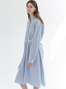 MARRON SHIRT ONE-PIECE_SKY BLUE