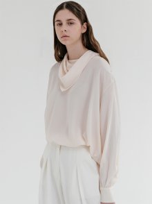 SHIRRING SCARF BLOUSE_IVORY