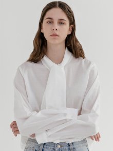 MUDI TIE BLOUSE_WHITE