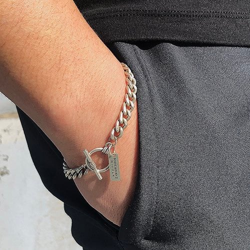 러쉬오프(rushoff) Faded Bold Chain Bracelet / 페이디드 볼드체인 팔찌 (은도금)