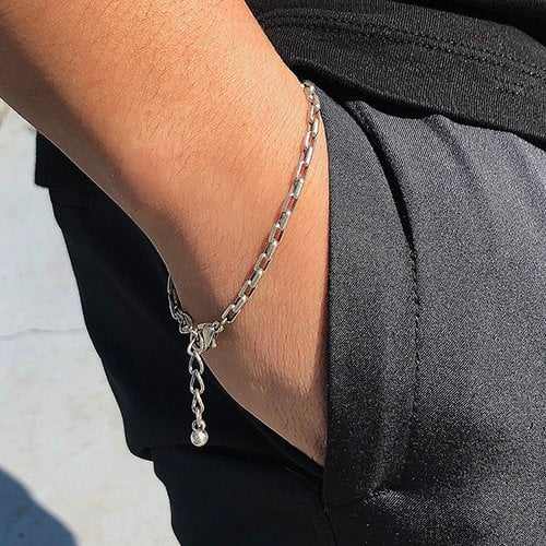 러쉬오프(rushoff) Faded Square Chain Bracelet / 페이디드 스퀘어 체인팔찌 (은도금)