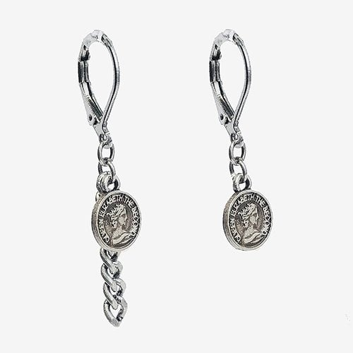 러쉬오프(rushoff) Faded Unbalance Coin Earring / 페이디드 언발란스 코인귀걸이  (써지컬스틸침)