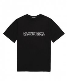 아웃라인 로고 반팔 티셔츠(VNAITS215) 블랙