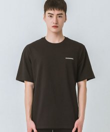 베이직 로고 자수 반팔 티셔츠(VNAITS216) 블랙