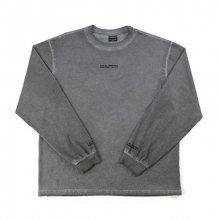 Washed Long Sleeve Crew-Neck Tee ( HAND MADE) - SILVER