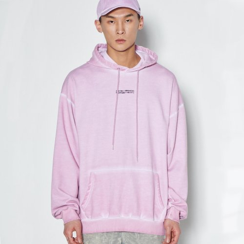 아임낫어휴먼비잉(iamnotahumanbeing) Washed Drop Hoodie (HAND MADE) - PINK