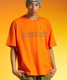 RL442 스트로크 로얄라이프 크루 로고 반팔 티셔츠 - 오렌지