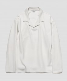 (Unisex)오디너리 오버핏 슬립 피케이 셔츠_Cream