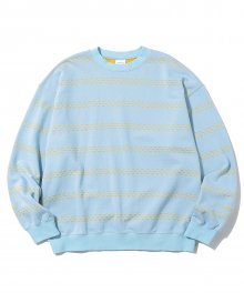 Brick Striped Crewneck Sky Blue