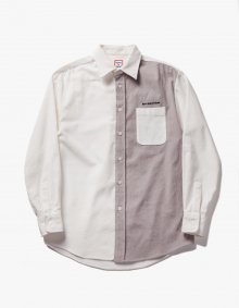 Corduroy Work L/S Shirt - White/Light Gray