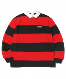 Striped Rugby Shirt Black/Red