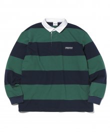 Striped Rugby Shirt Navy/Green