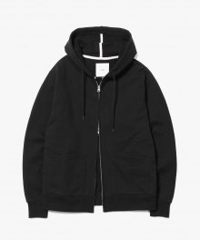 Minimal 2Way Hoodie Zip Up [Black]