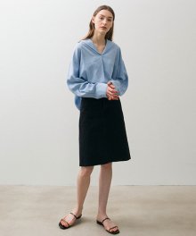 Pin Tuck Blouse - Baby Blue
