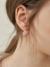 Gleaming knit ball earring (Combination type)