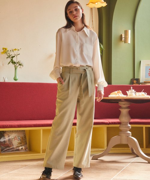 AE BELTED PANTS(GREEN)