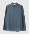 19ss premium linen shirt [blue gray]