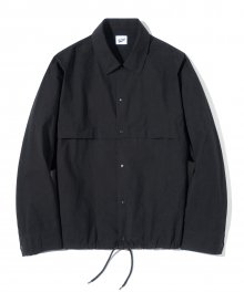 Drawstring Shirts Jacket Black