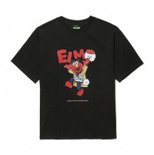[B.C X S.S]빈티지 엘모 프린트 1/2 티셔츠 블랙