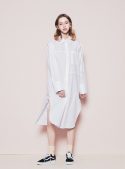 니어앤디어(NEAR&DEAR) 슬릿 셔츠 드레스 (WHITE)