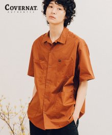 S/S COMPACT COTTON FATIGUE SHIRTS BROWN