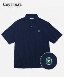 C LOGO WAPPEN PIQUE SHIRTS NAVY