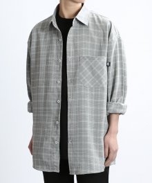 Glen Check Shirts Over Fit (Gray)