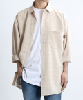 Glen Check Shirts Over Fit (Sand)