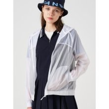 화이트 여성 프린트 배색 후드 재킷 (BO9339C111)