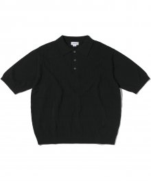 Jacquard Knit Polo Black