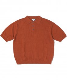 Jacquard Knit Polo Brown